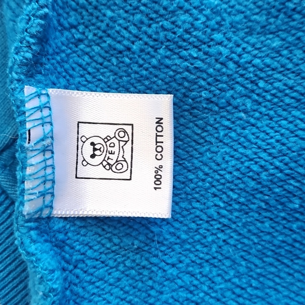 Teddy Fresh Mens What Is Love Flower Blue Raglan Crewneck Sweatshirt Size Large - Picture 6 of 7